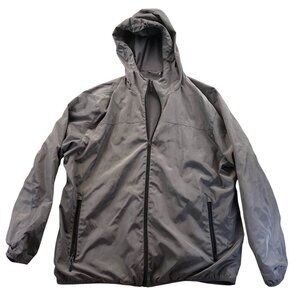 G.H. Bass & Co. Mens Activewear Jacket XXL Gray Lightweight Hooded Full Zip